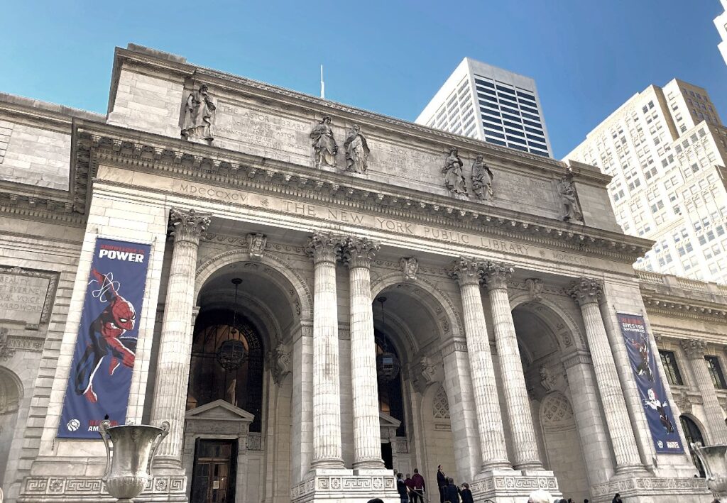 The Main Branch of the New York Public Library is one of several examples of Beaux Arts Architecture in New York City.