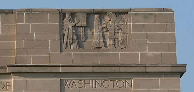 The Nebraska Capitol Building contains several examples of Art Deco Sculpture. 