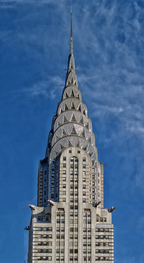 The top of the Chrysler Building is famed for its Art Deco Detailing 