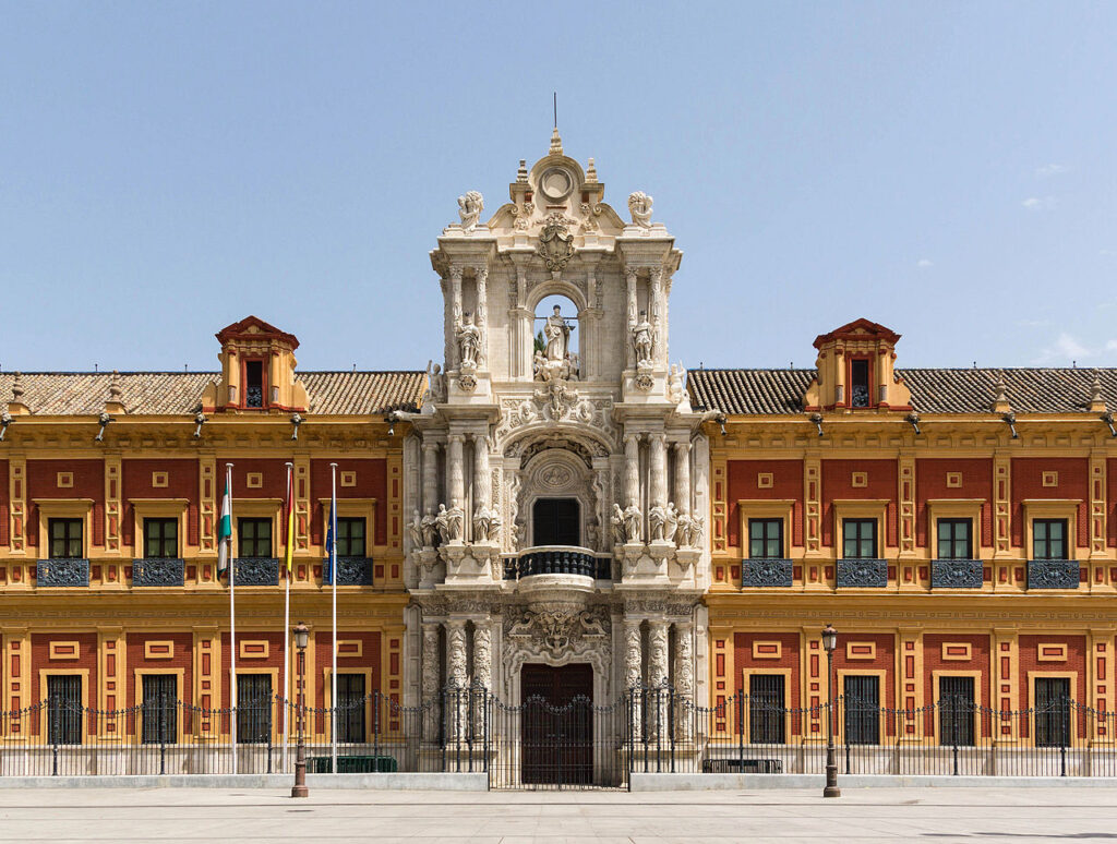 the palace  of san telmo is an impressive work of Baroque Architecture in Seville. 