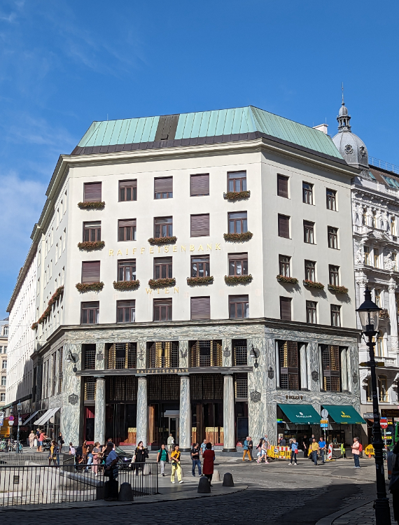 The Looshaus is one of several modernist buildings within Vienna. 