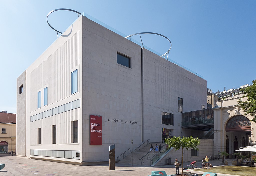 The Leopold Museum houses modern art and is located within Vienna's Museum Quarter. 