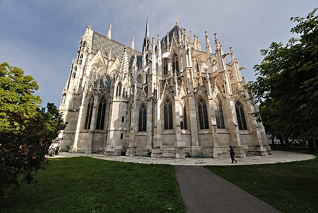 The votivkirche is a great example of Gothic Revival Architecture in Vienna, 