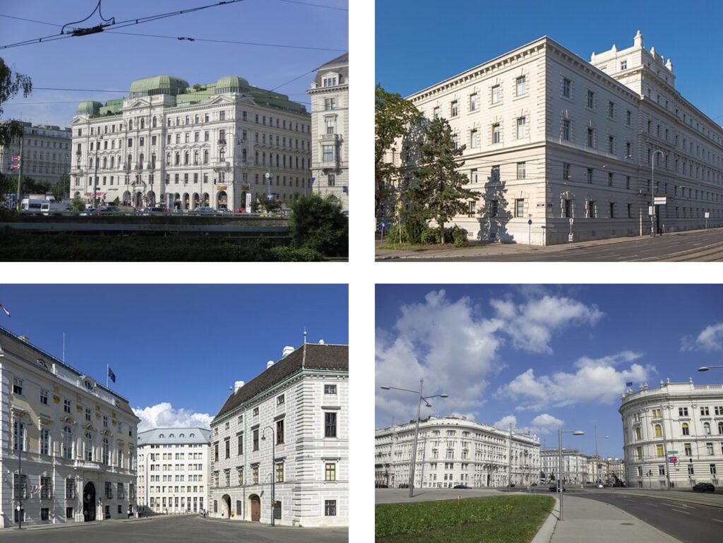 Vienna contains many white washed buildings. 