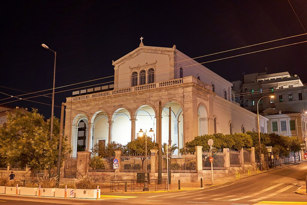 Athens contains a very impressive Roman Catholic Basilica which was designed in the Renaissance Revival Style. 