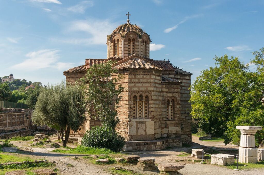 The Church of the Holy Apostles was made partially from fragments found in the Ancient Greek Agora of Athens. 