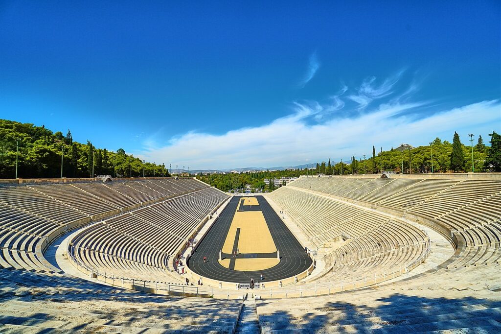 The Panathenaic Stadium is a massive 19th century structure in Athens. 