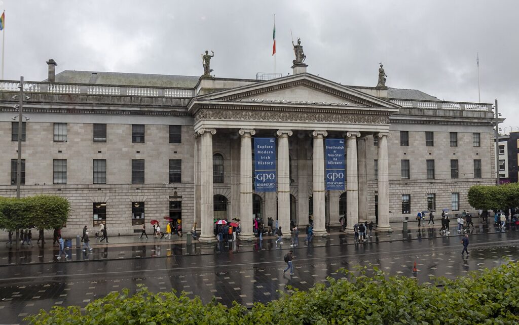 The General Post Office Building is one of many Neoclassical Buildings on O'Connell Street.
