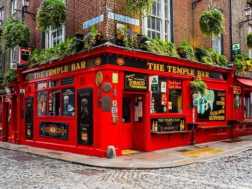 Temple Bar is one of the most popular spots in Dublin for nightlife.