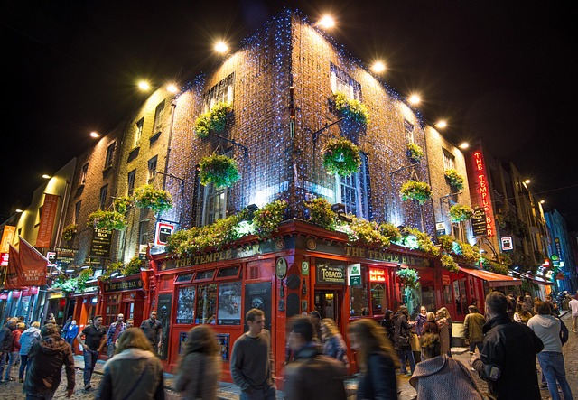 Temple Bar is the liveliest area in Dublin