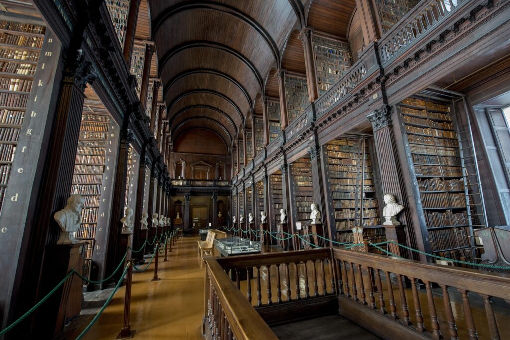 There are several notable buildings located within the campus of Trinity College. The Old Library is one of the most visited.
