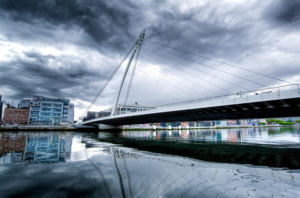 Samuel Becket Bridge is a great example of Modern Architecture in Dublin.