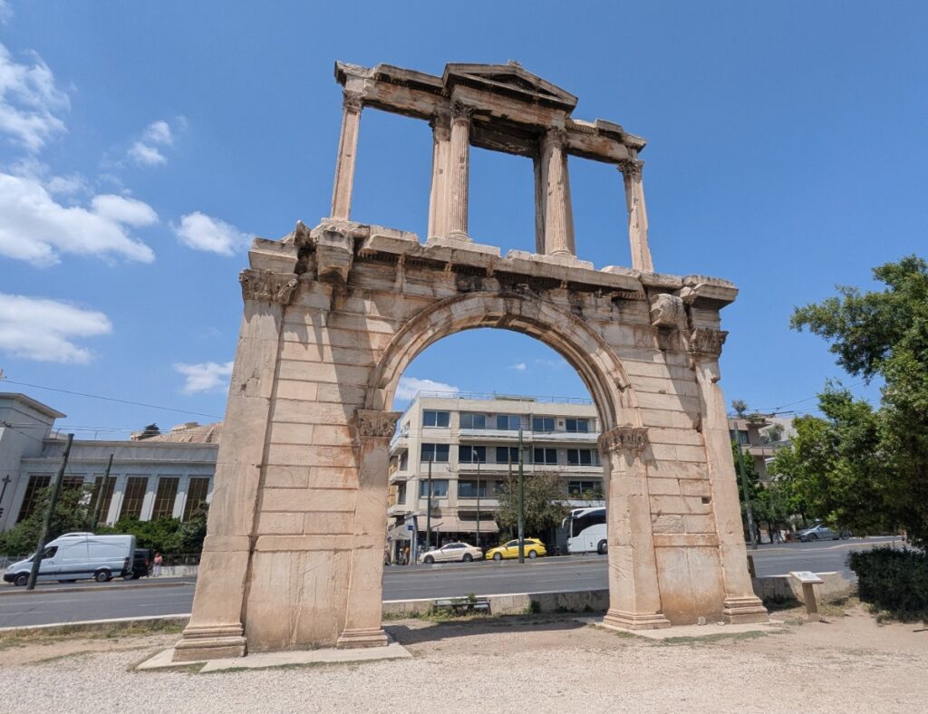 The Arch of Hadrian is a large Ancient Roman Triumphal Arch in Athens. 