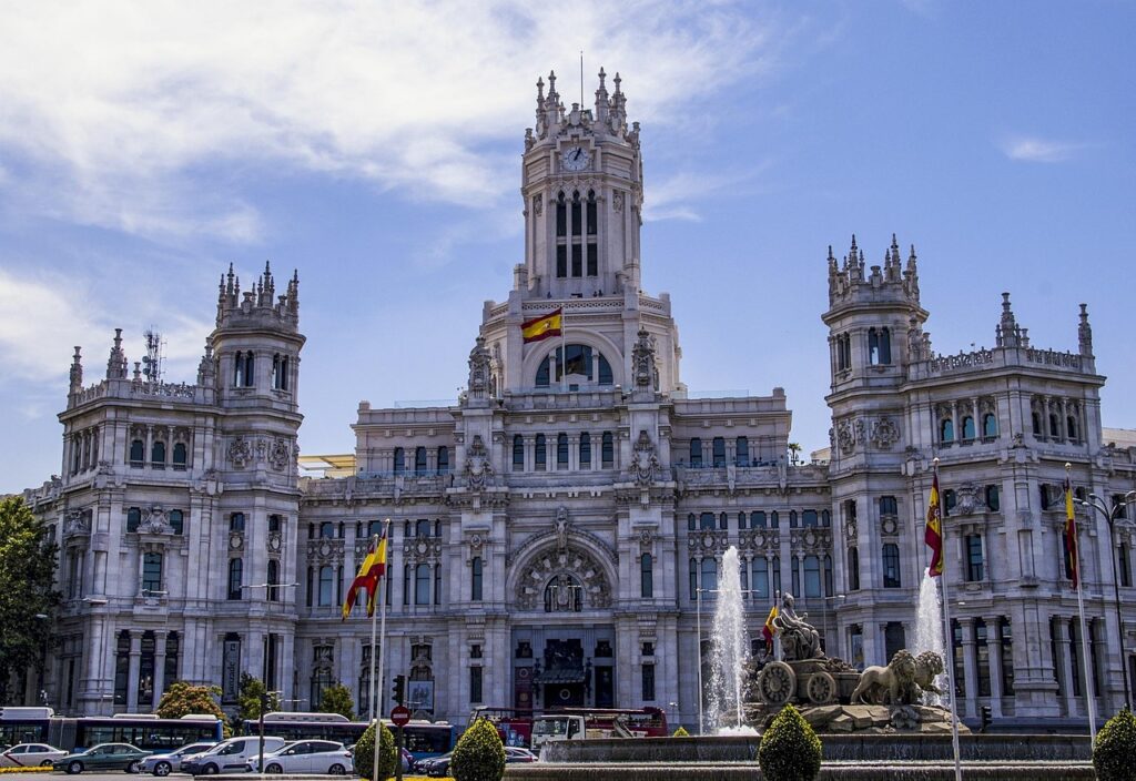 The cybele palace is one of the most renowned buildings in Madrid.  