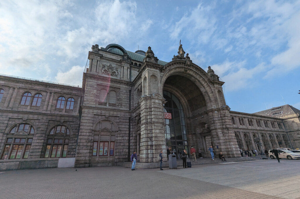 Nuremberg Central Station is an impressive building that is designed using an eclectic blend of architectural styles, 