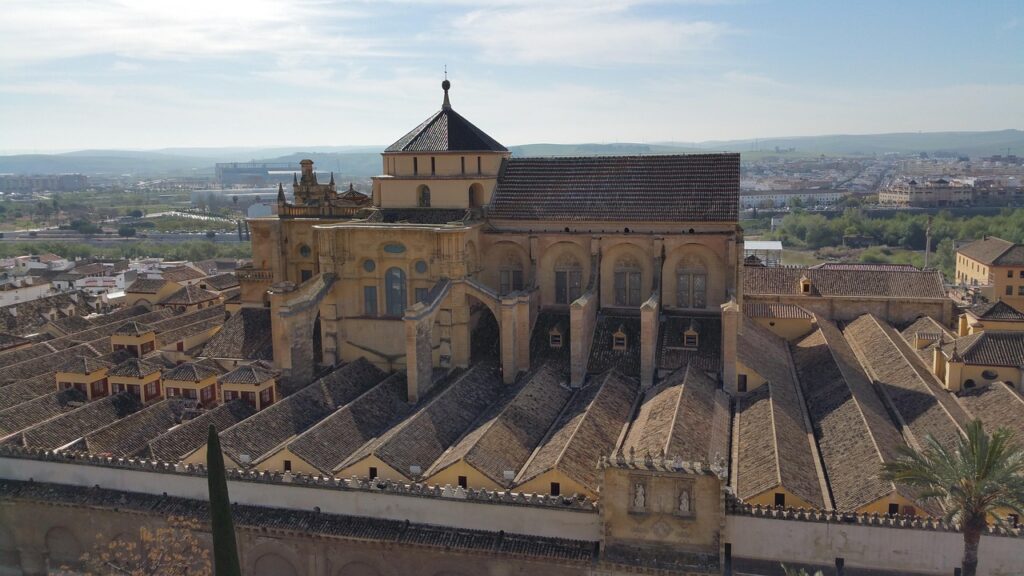 The great Mosque of Cordoba is a work of Moorish Architecture built by the Emirate of Granada. 