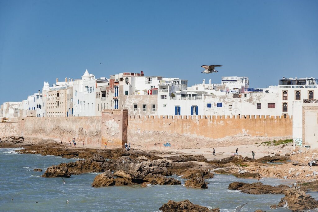 The walls of Essaouira  are a great example of a late Moorish fortification. 