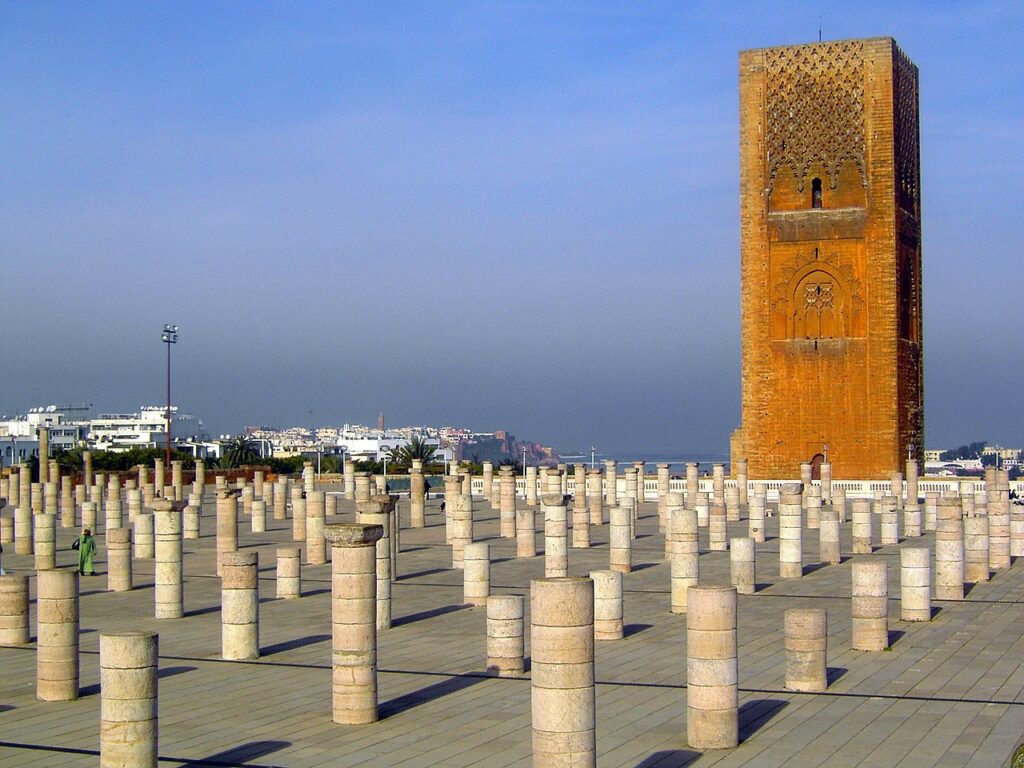 The Hassan Tower is a surviving example of a much older Moorish Mosque. 
