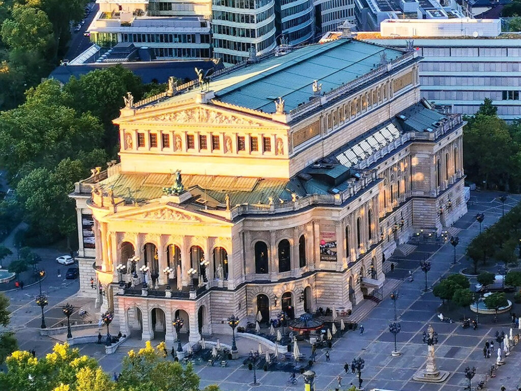 The Alte Oper is a large Opera House in Frankfurt that was rebuilt after WWII. 