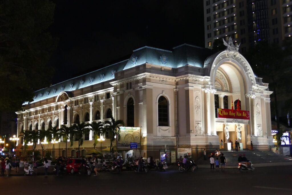 The Saigon Opera House is one of many Opera Houses built during the French Colonial Period.